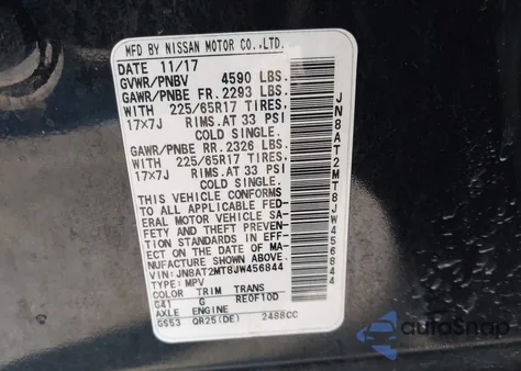 2018 Nissan Rogue S from USA, damaged, VIN JN8AT2MT8JW456844